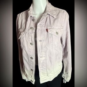 Levi’s Lavender and White OMBRÉ Denim Trucker Jacket Womens - Size Medium